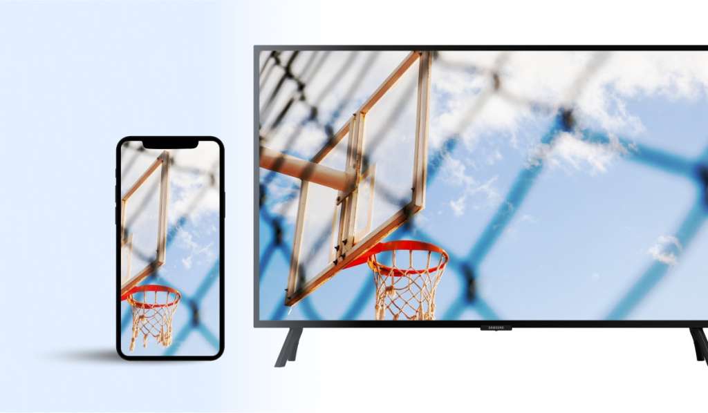 Basketball basket on iPhone and Samsung TV